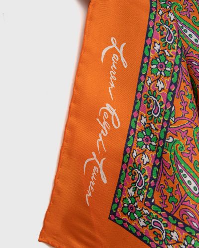 Svilena marama s printom Lauren Ralph Lauren narančasta