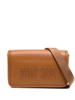 Kožená taška Mcm hnedá