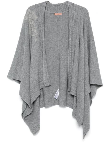 Poncho med blonder Ermanno Scervino grå