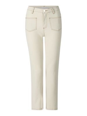 Bavlnené džínsy s vysokým pásom na zips Rich & Royal - béžová