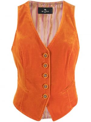 Veste à boutons à col v Etro orange