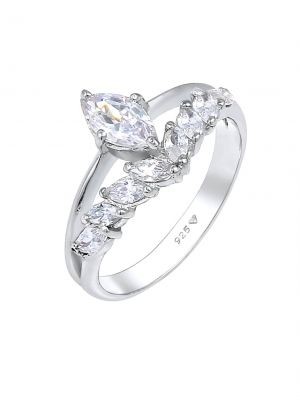 Priehľadný prsteň Elli Premium strieborná