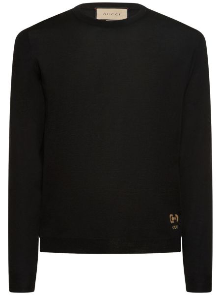 Vlněný svetr Gucci černý