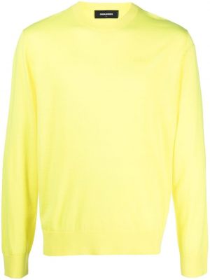 Пуловер с кръгло деколте Dsquared2 жълто
