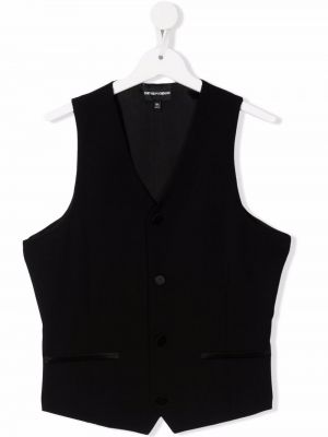 Ull knappen opp vest for jenter Emporio Armani Kids svart