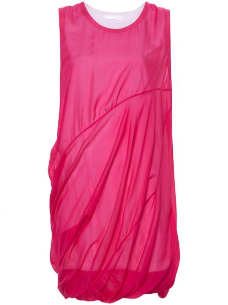 Копринена мини рокля Helmut Lang розово