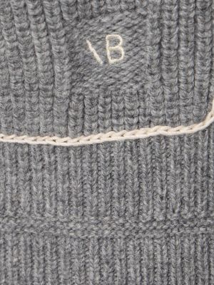 Oversized vlněné polokošile Victoria Beckham šedé