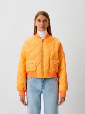Утепленная демисезонная куртка Max&co оранжевая