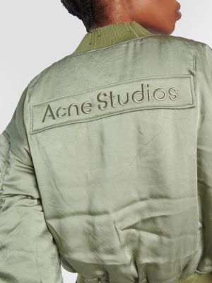 Saténová bomber bunda Acne Studios zelená