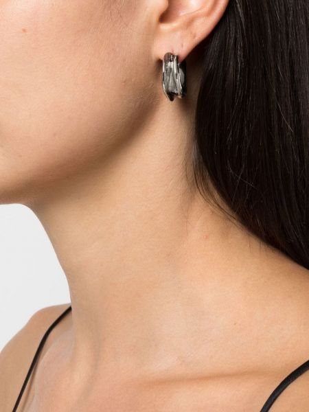 Boucles d'oreilles à boucle asymétrique Vann Jewelry argenté