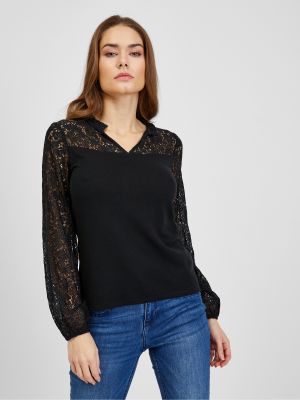 Čipkované tričko Orsay čierna
