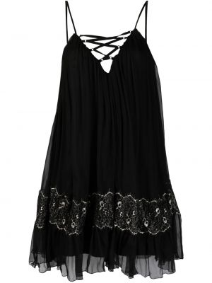 Svilena mini obleka Nissa črna