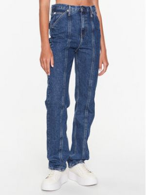 Priliehavé džínsy s rovným strihom Calvin Klein Jeans modrá