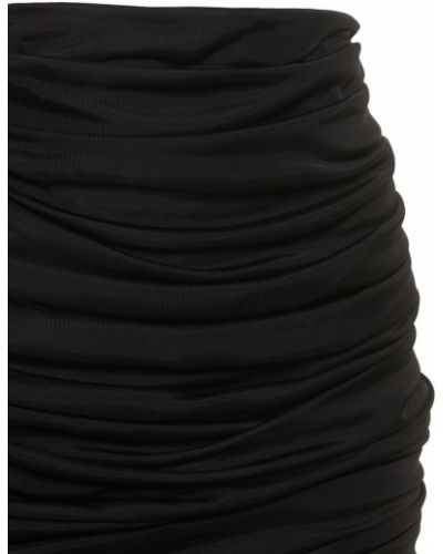 Spódnica midi z wysoką talią asymetryczna drapowana Andreadamo czarna