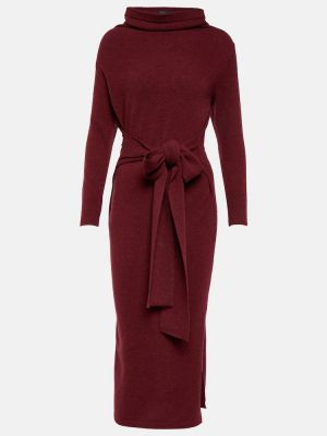 Dolga obleka iz kašmirja Polo Ralph Lauren rdeča
