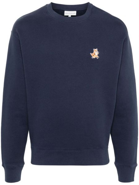 Pamučna dugi sweatshirt Maison Kitsuné plava