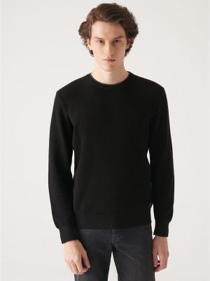 Pamučni džemper Avva crna
