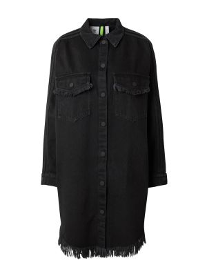 Denim obleka z obrobami Adidas Originals črna