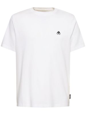 Camiseta de algodón Moose Knuckles blanco