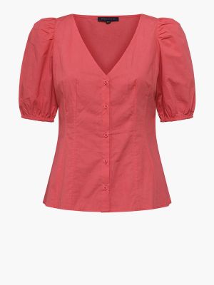 Красная хлопковая блузка French Connection