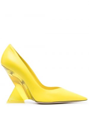 Кожени полуотворени обувки The Attico жълто
