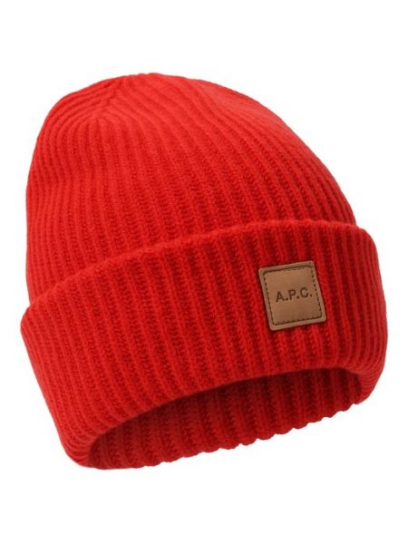 Кашемировая шерстяная шапка A.p.c. красная