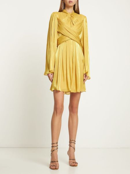 Mini šaty Costarellos žltá