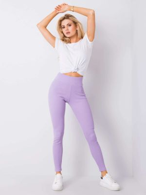 Csíkos leggings Fashionhunters lila