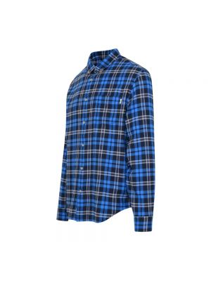 Camisa de algodón a cuadros Woolrich azul