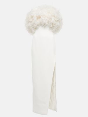 Макси рокля с пера David Koma бяло