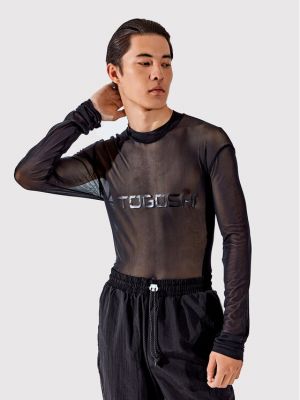 Relaxed fit marškinėliai ilgomis rankovėmis ilgomis rankovėmis Togoshi juoda