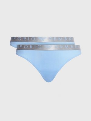 Chiloți tanga Emporio Armani Underwear albastru