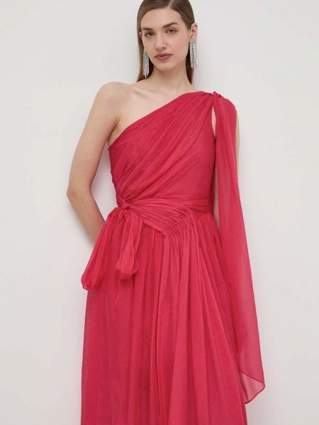 Svilena maksi haljina Luisa Spagnoli ružičasta