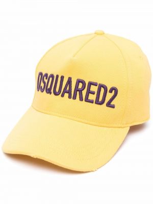 Kapa s šiltom z vezenjem Dsquared2 rumena