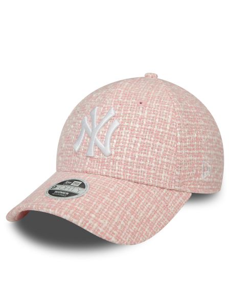 Kepurė su snapeliu tvido New Era rožinė