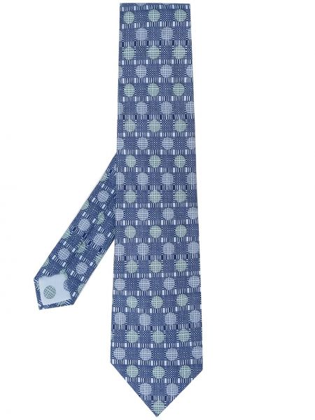 Corbata a cuadros Hermès azul