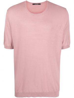 Dzianinowa jedwabna koszulka Tagliatore różowa