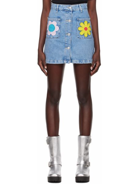 Джинсовая юбка в цветочек Moschino Jeans
