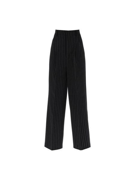 Pantalon taille haute en laine Ami Paris noir