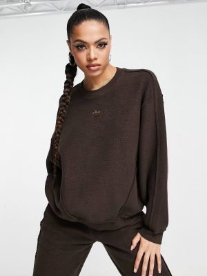 Флисовый свитер оверсайз Adidas Originals коричневый