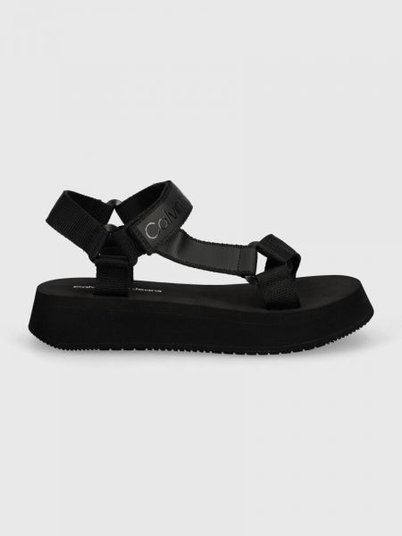 Sandale na zatvaranje na čičak s platformom Calvin Klein Jeans crna