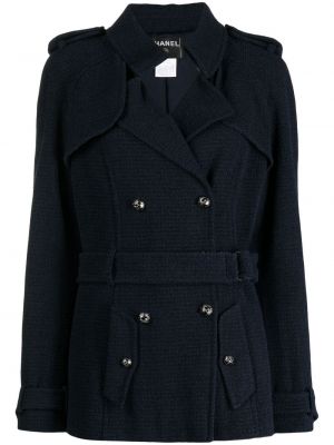 Krátký kabát Chanel Pre-owned modrý