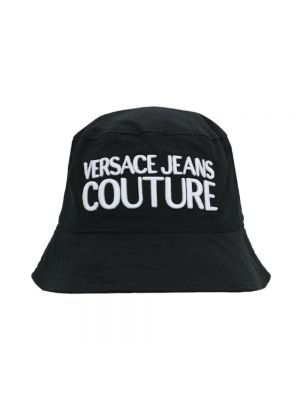 Kapelusz bawełniany Versace Jeans Couture czarny