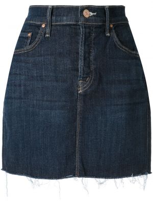 Džínová sukně na zip s páskem Mother - modrá