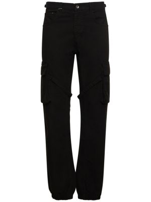 Pantalon cargo taille basse en coton Flâneur noir