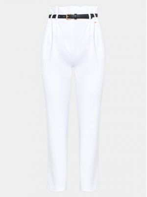 Bavlnené priliehavé nohavice Fracomina biela
