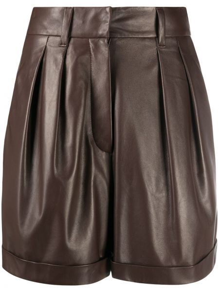 Pantalones cortos de cintura alta Brunello Cucinelli marrón