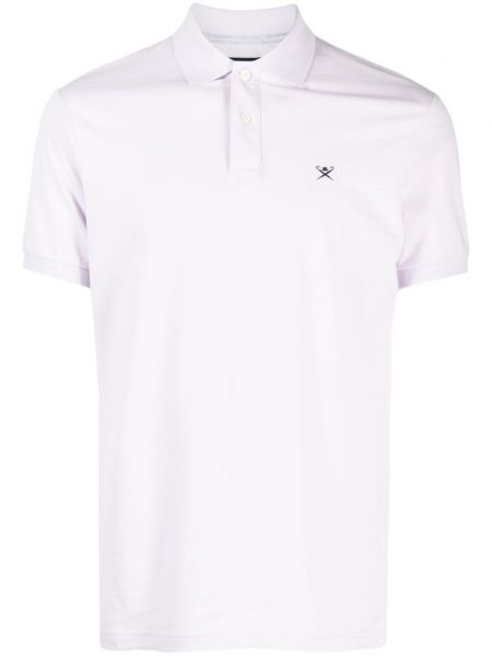 Poloshirt med broderier Hackett lilla