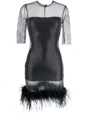 Мини рокля с пера с кристали Giuseppe Di Morabito черно