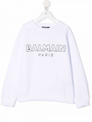 Trykt hettegenser for jenter Balmain Kids hvit